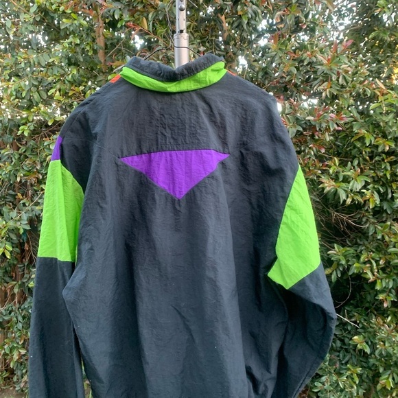 Life’s Adventure Dash Retro Black Neon Windbreaker Men's Jacket Medium - Picture 2 of 8